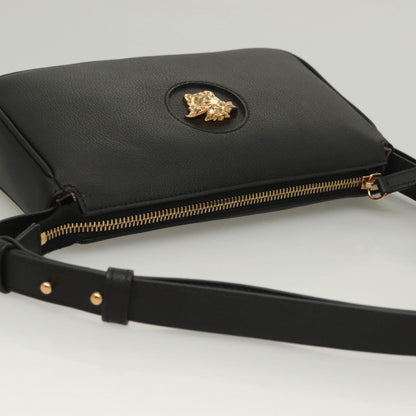 Versace Shoulder Bag Leather Black Gold