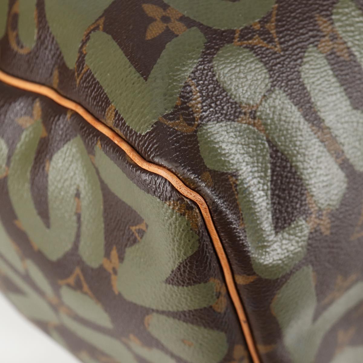 Louis Vuitton Monogram Graffiti Keepall 50 Boston Bag Khaki M92196
