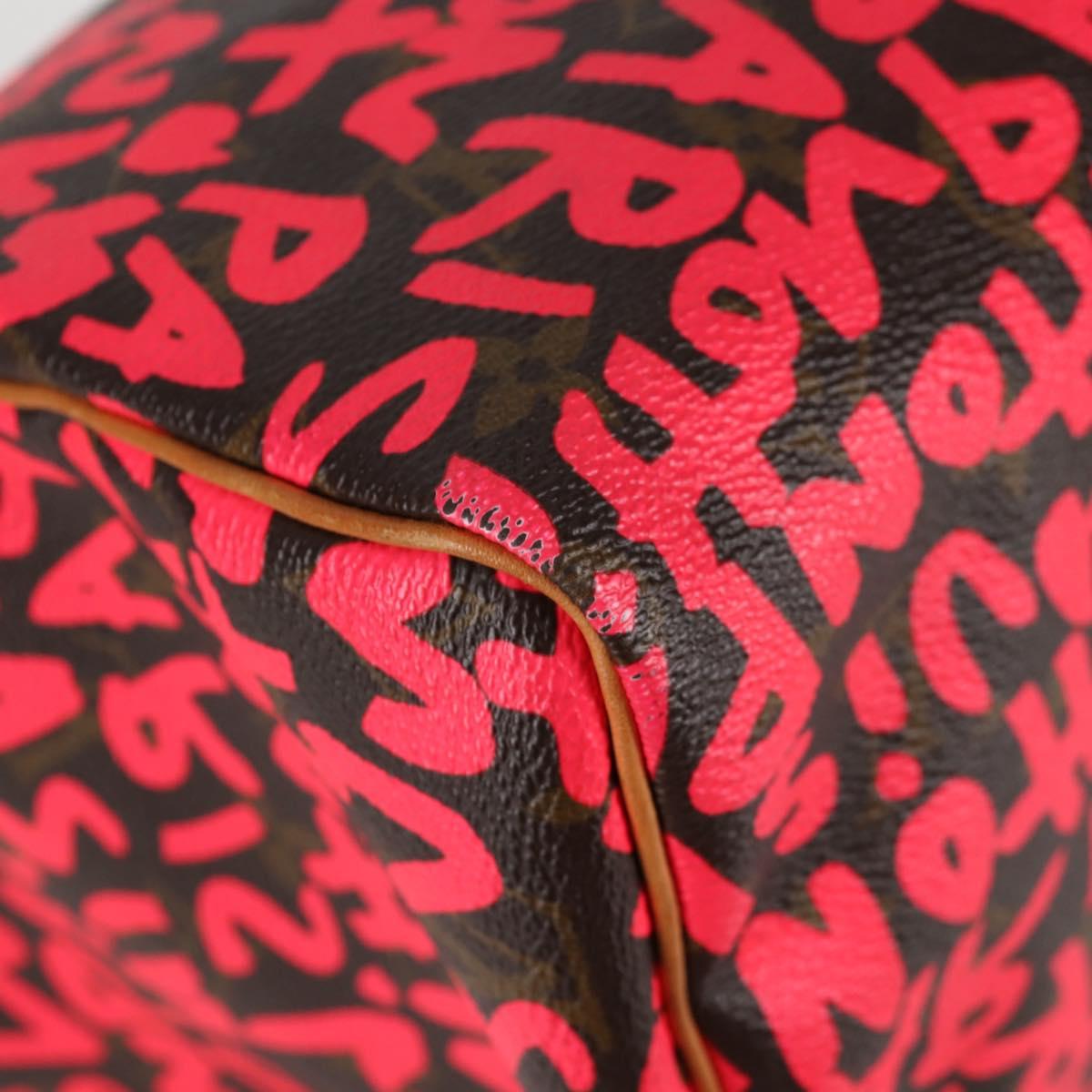 Louis Vuitton Monogram Graffiti Speedy 30 Hand Bag Pink M93704 Lv