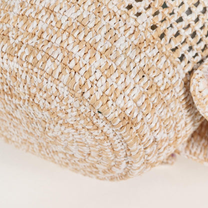 Loewe Sequin Balloon Shoulder Bag Raffia Beige Gold