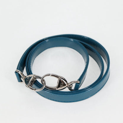 Christian Dior Lady Dior Canage Hand Bag Patent 2WAY Blue Silver