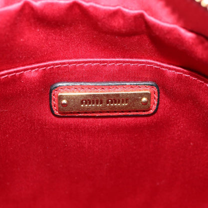 Miu Miu Shoulder Bag Leather Red Gold