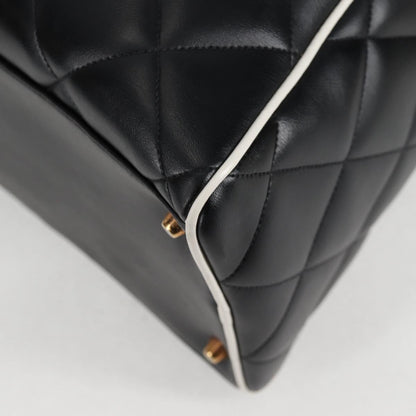 Chanel Matelasse Boston Bag Calf Skin Black Cc