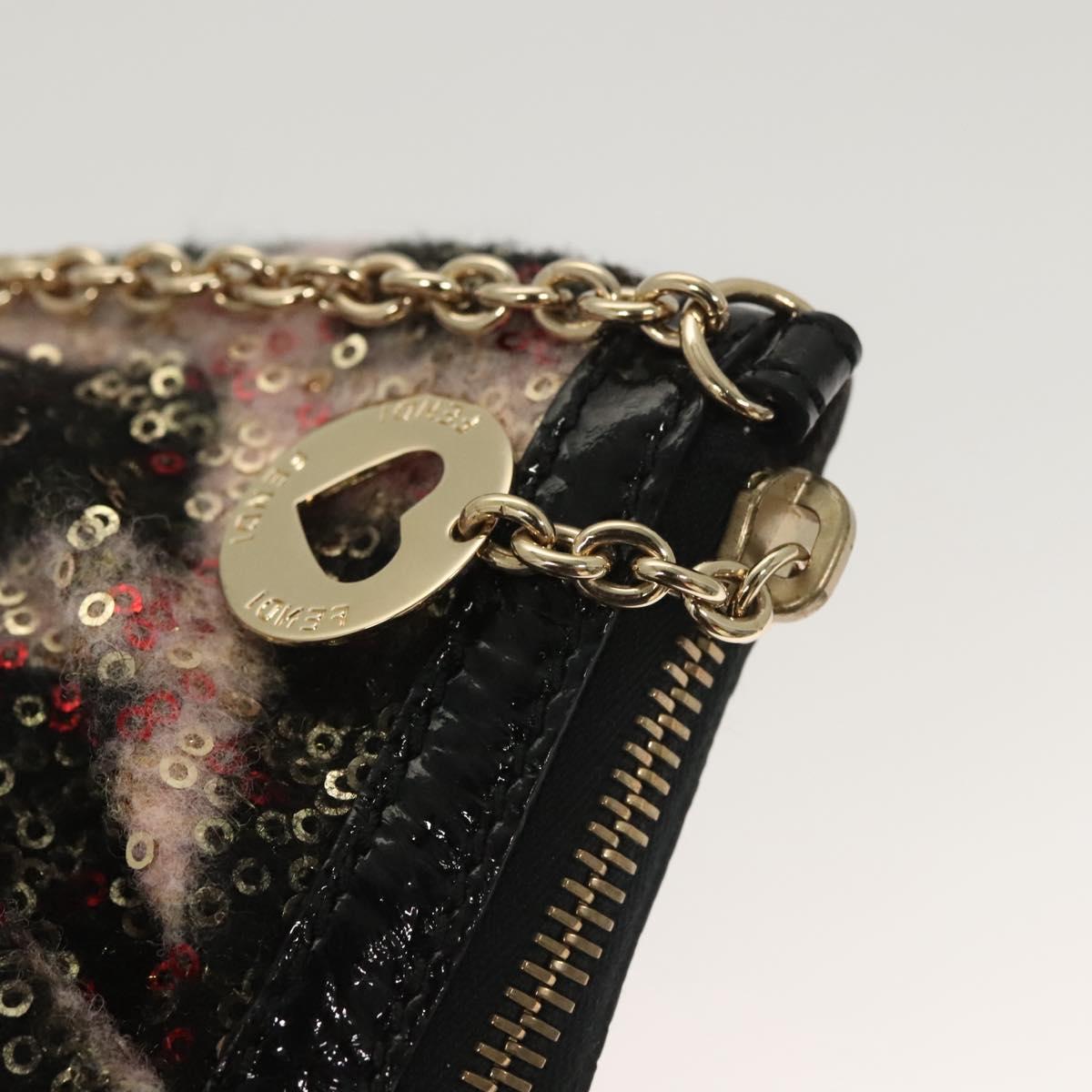 Fendi Accessory Pouch Sequin Pink Gold