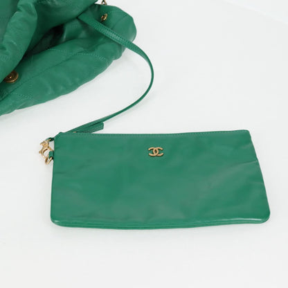 Chanel Chain Chanel 22 Shoulder Bag Lamb Skin Green Gold Cc