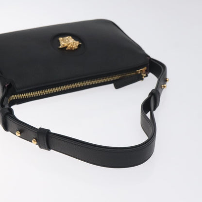 Versace Shoulder Bag Leather Black Gold