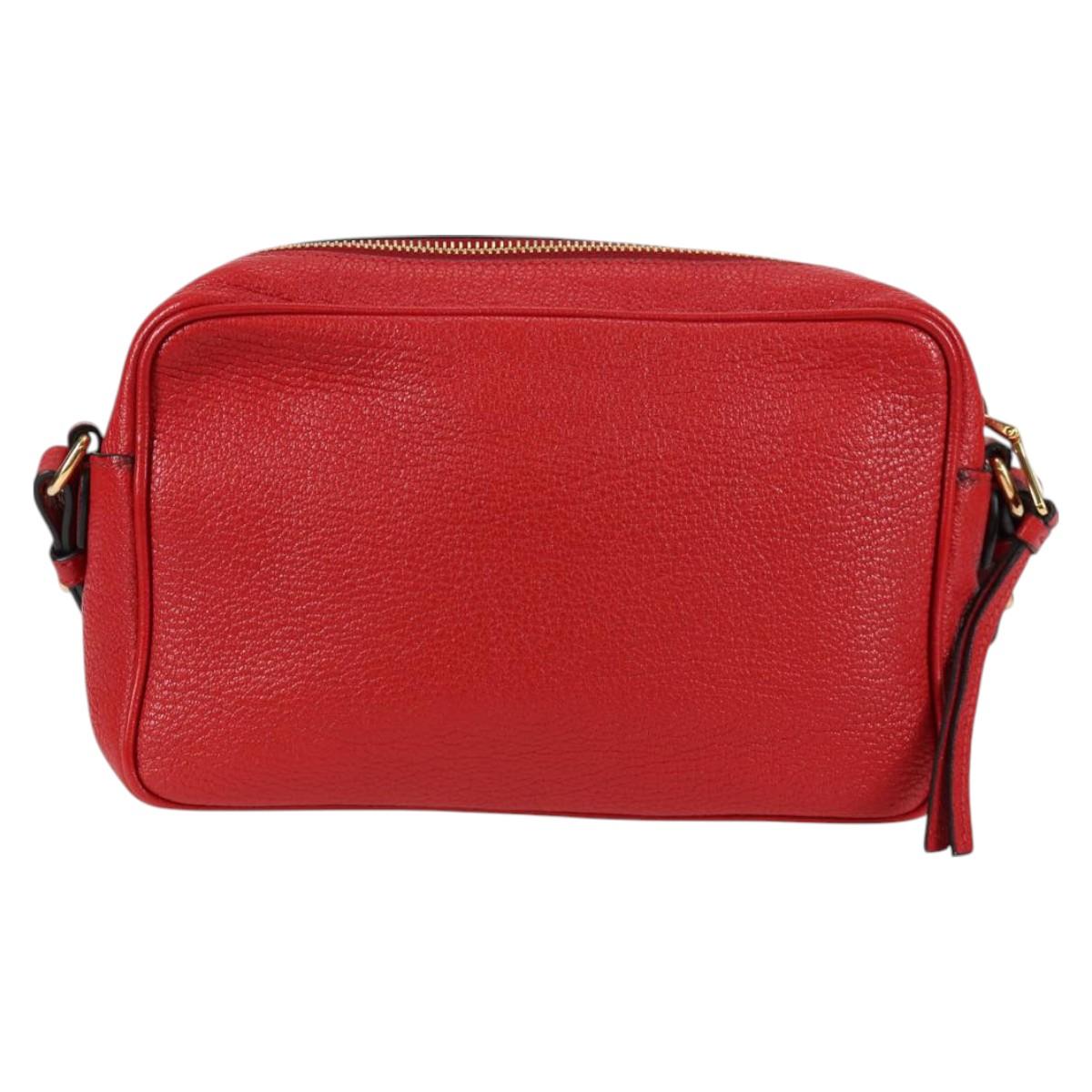 Miu Miu Shoulder Bag Leather Red Gold
