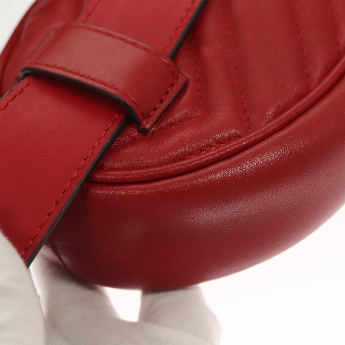Gucci Gg Marmont Waist Bag Leather Red Gold 476434