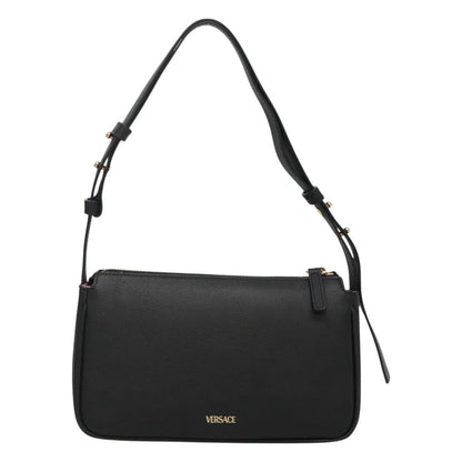 Versace Shoulder Bag Leather Black Gold