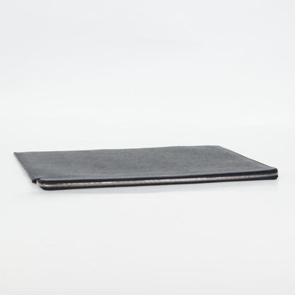 Celine Clutch Bag Leather Navy Silver 10b593-070