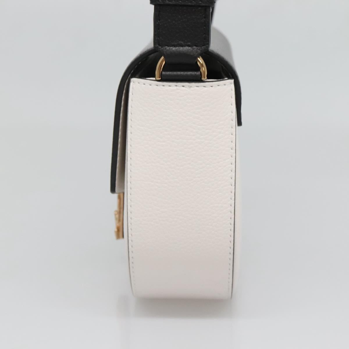 Versace Shoulder Bag Leather Black Gold White