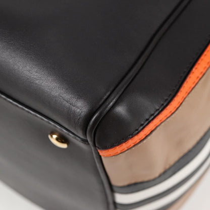 Burberry Hand Bag Leather 2WAY Black Gold