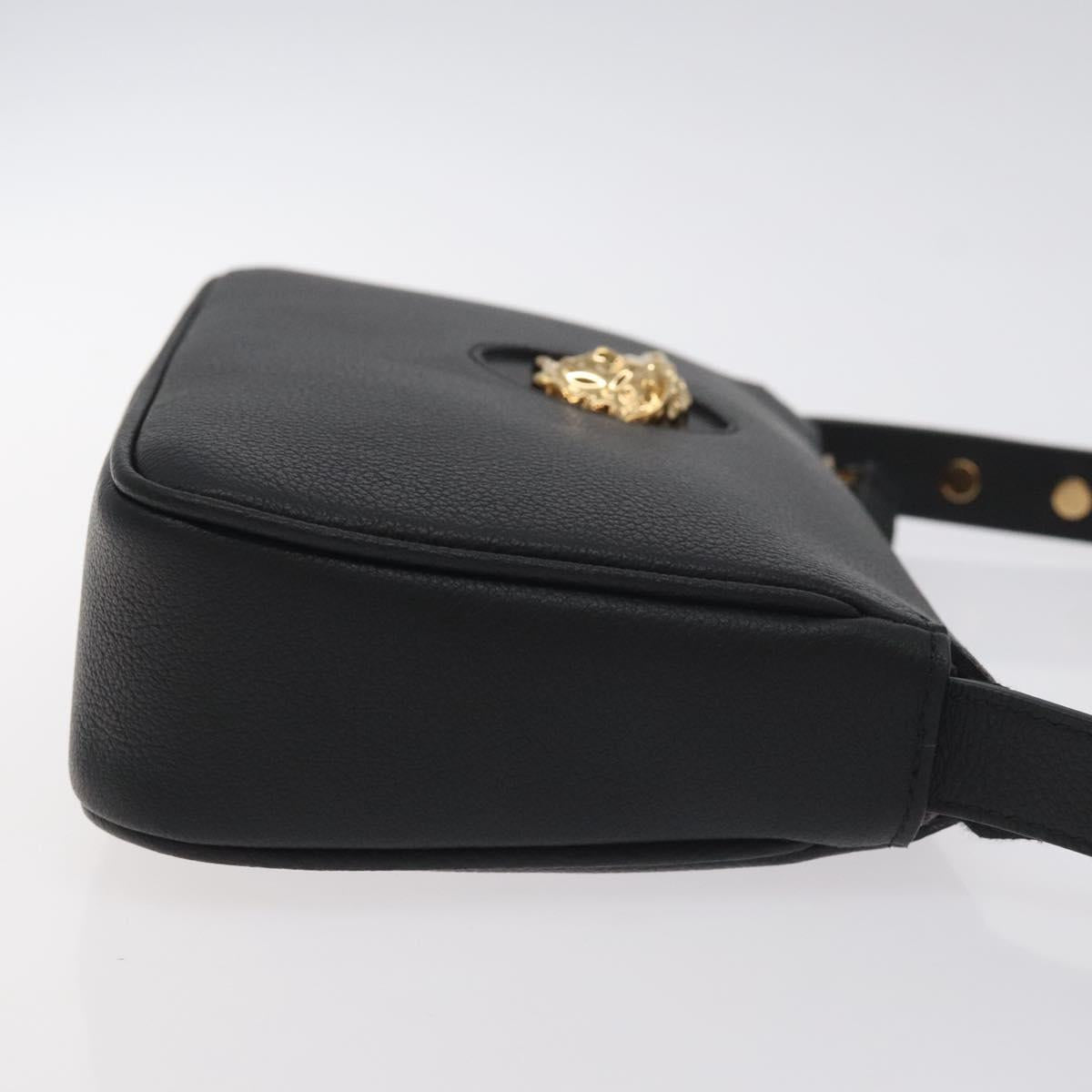 Versace Shoulder Bag Leather Black Gold