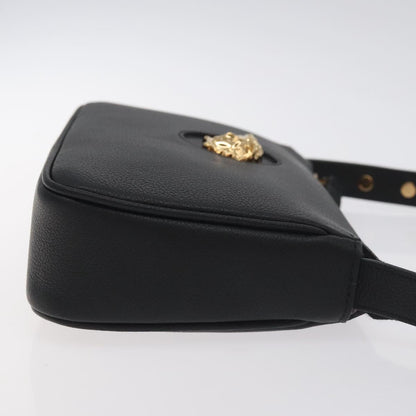 Versace Shoulder Bag Leather Black Gold