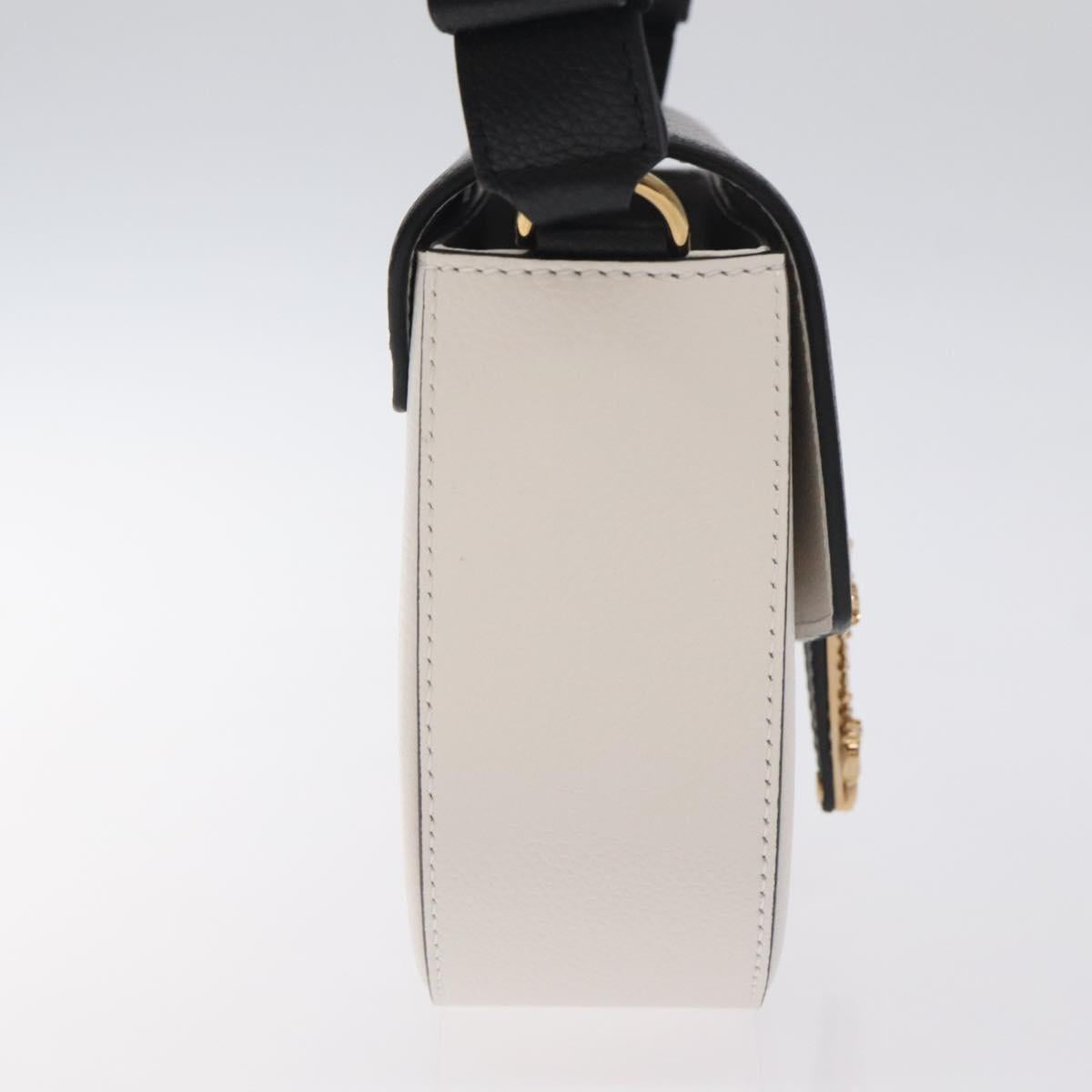Versace Shoulder Bag Leather Black Gold White