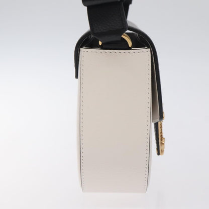 Versace Shoulder Bag Leather Black Gold White