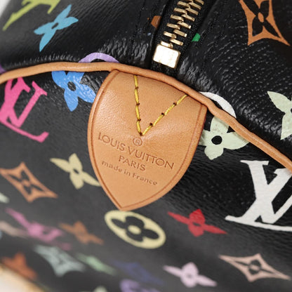 Louis Vuitton Monogram Multicolor Speedy 30 Hand Bag Black M92642