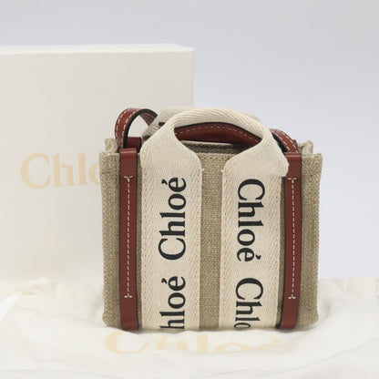 Chloe Woody Hand Bag Canvas 2WAY Ivory