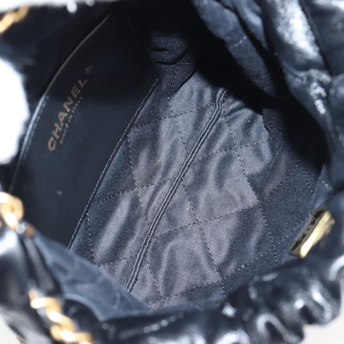 Chanel Chain Chanel 22 Shoulder Bag Leather Black Gold Cc