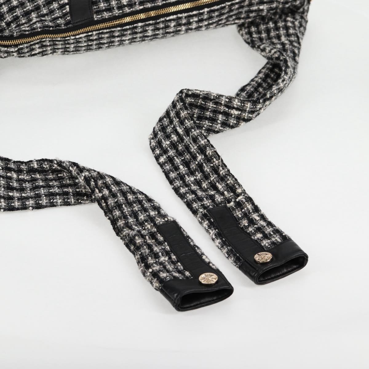 Chanel Girl Chanel Jacket Shoulder Bag Tweed Black White Cc