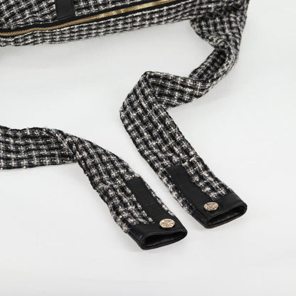 Chanel Girl Chanel Jacket Shoulder Bag Tweed Black White Cc