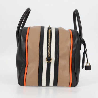 Burberry Hand Bag Leather 2WAY Black Gold