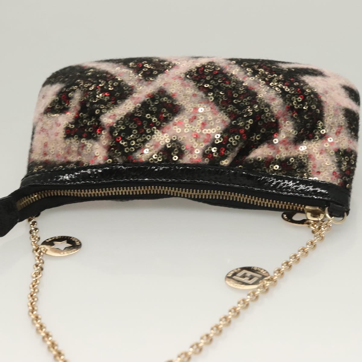 Fendi Accessory Pouch Sequin Pink Gold