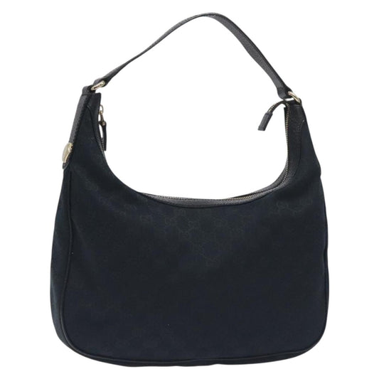 Gucci Gg Canvas Shoulder Bag Black Gold 153010