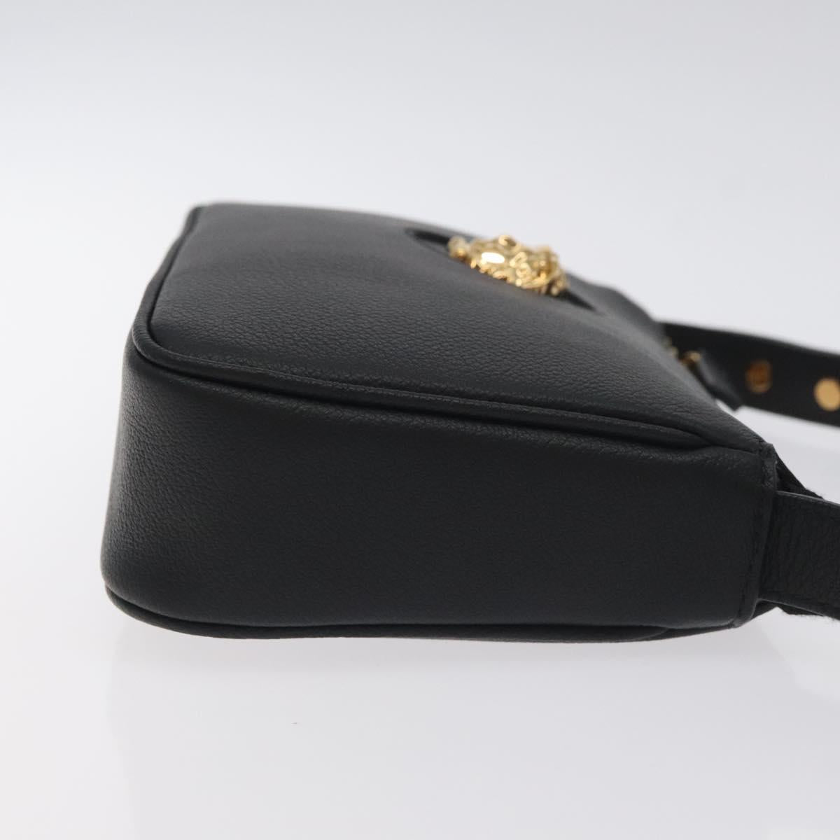 Versace Shoulder Bag Leather Black Gold