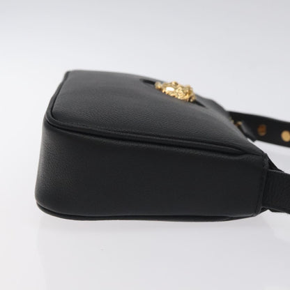 Versace Shoulder Bag Leather Black Gold