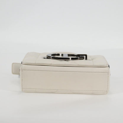 Christian Dior Chain Shoulder Bag Leather 2WAY White Silver