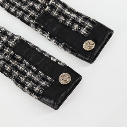 Chanel Girl Chanel Jacket Shoulder Bag Tweed Black White Cc