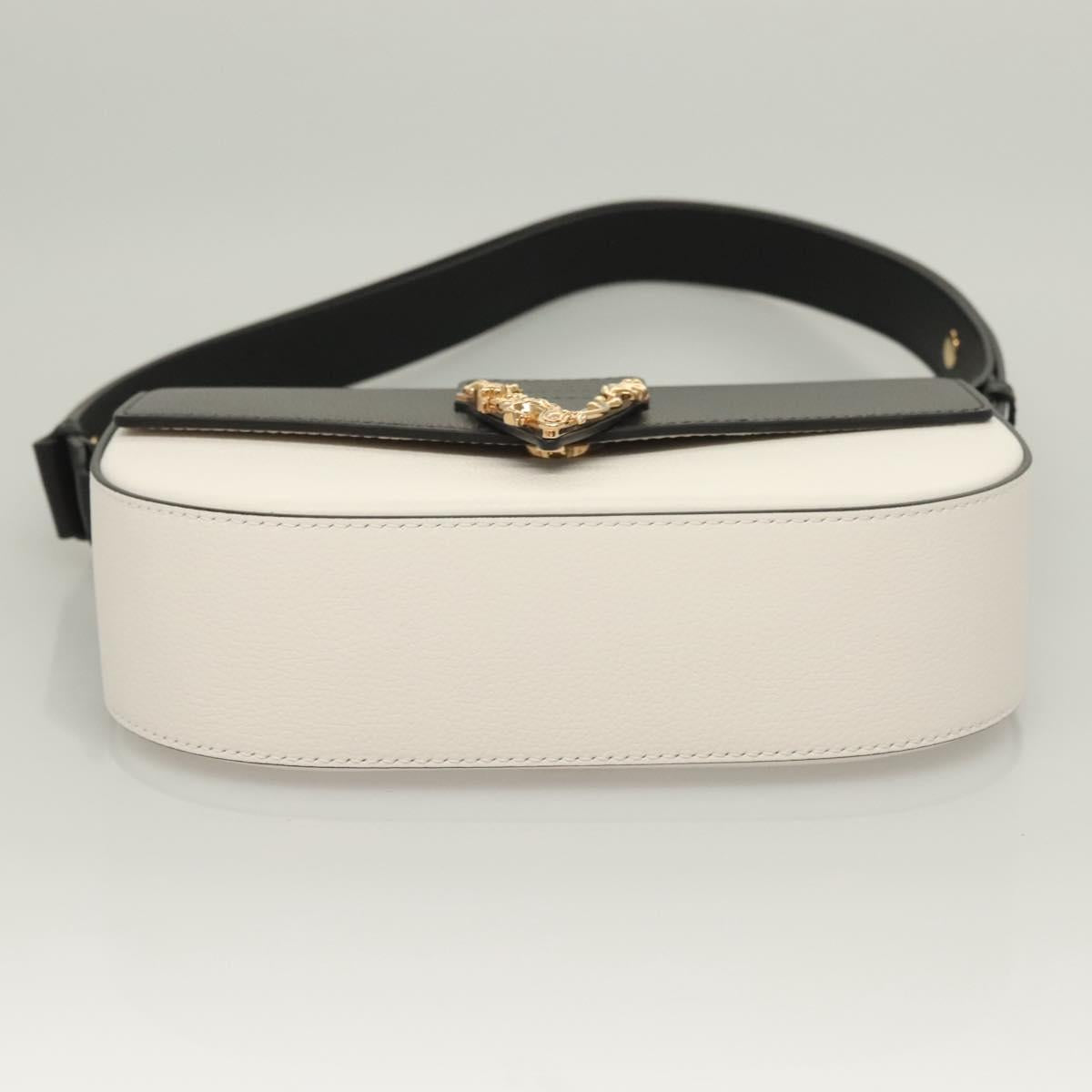 Versace Shoulder Bag Leather Black Gold White