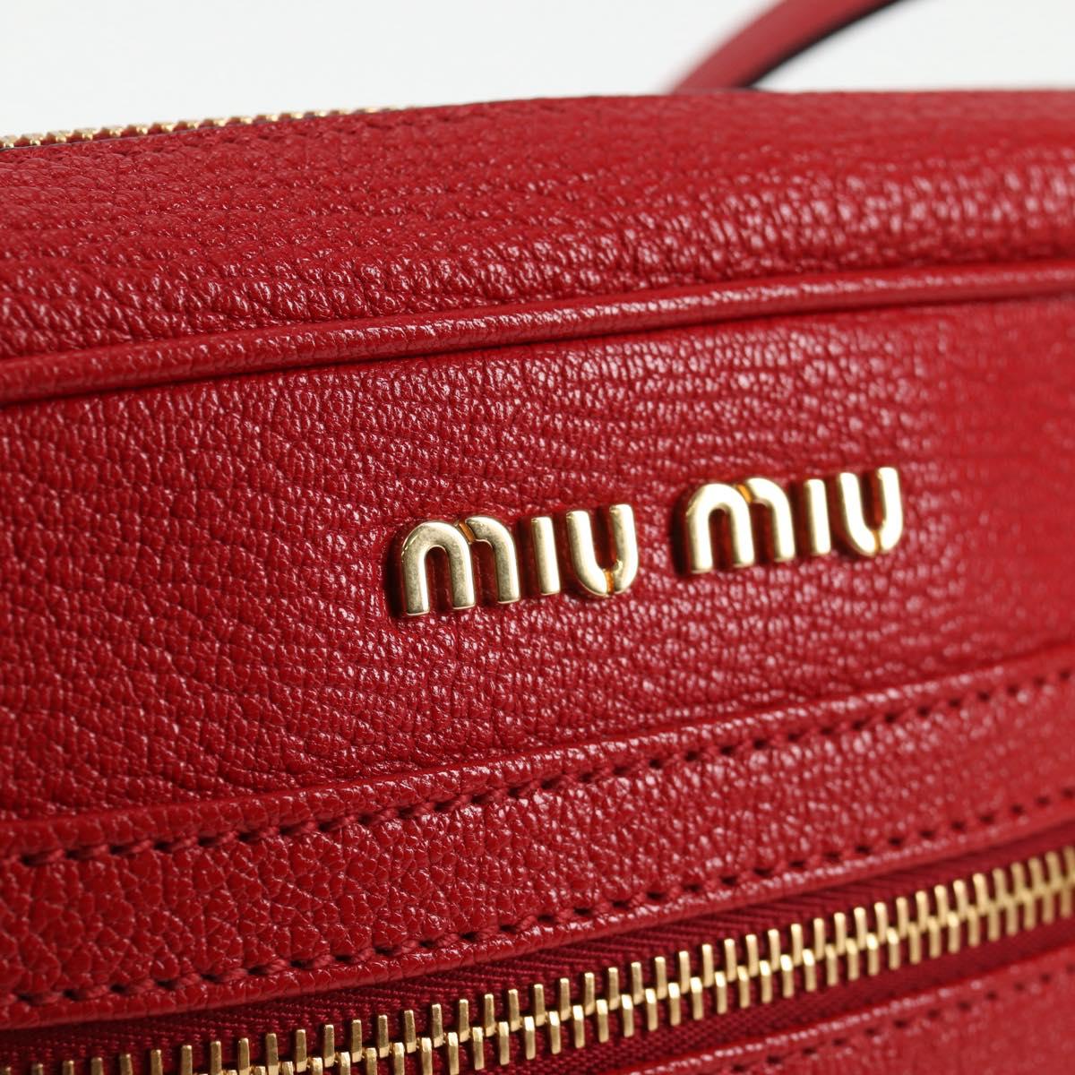 Miu Miu Shoulder Bag Leather Red Gold