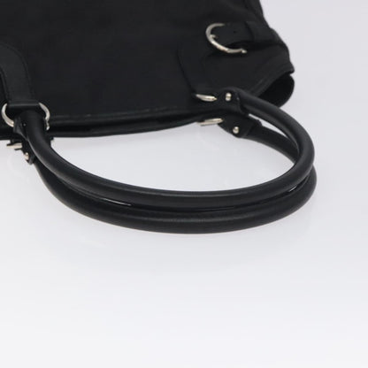 Salvatore Ferragamo Gancini Hand Bag Nylon Black Silver