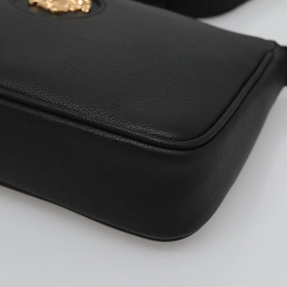 Versace Shoulder Bag Leather Black Gold