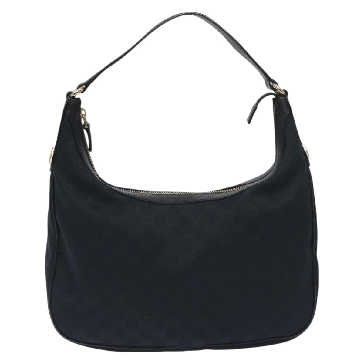 Gucci Gg Canvas Shoulder Bag Black Gold 153010