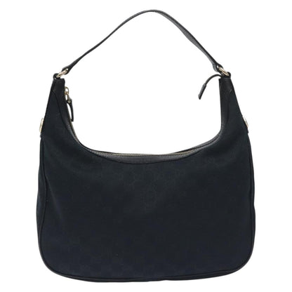 Gucci Gg Canvas Shoulder Bag Black Gold 153010