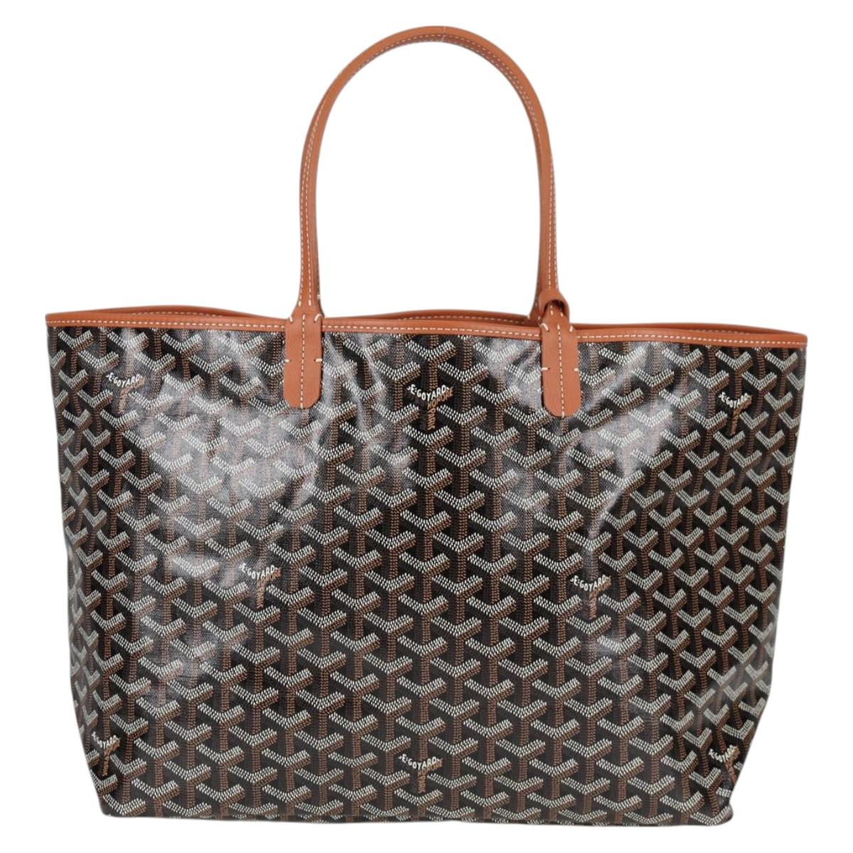 Goyard Herringbone Saint Louis Gm Tote Bag Pvc Black
