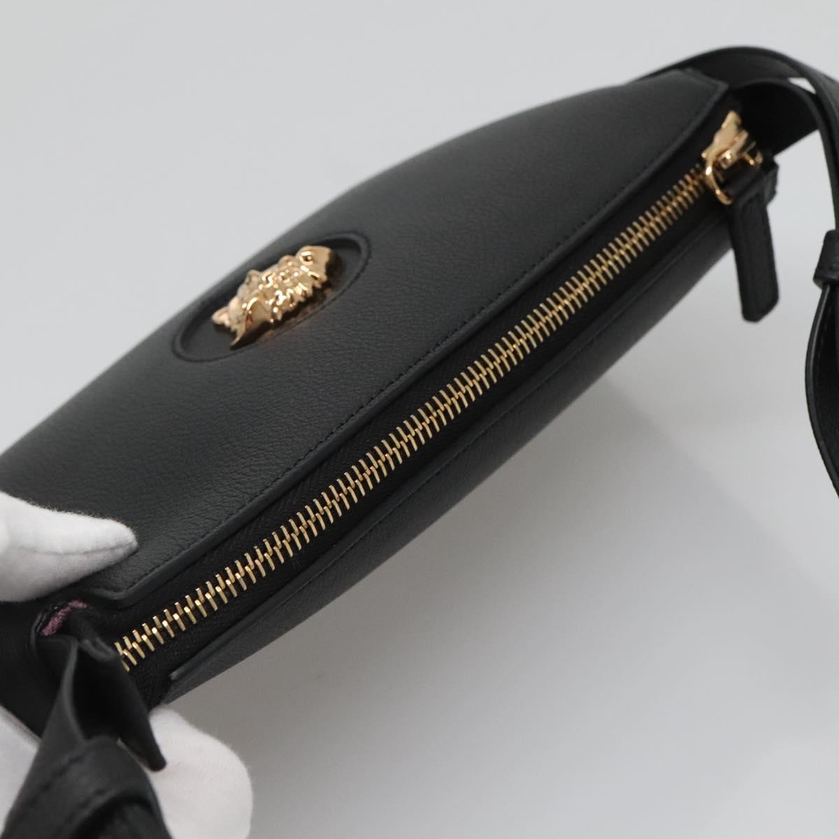 Versace Shoulder Bag Leather Black Gold