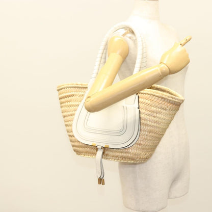 Chloe Mercy Shoulder Bag Raffia Beige