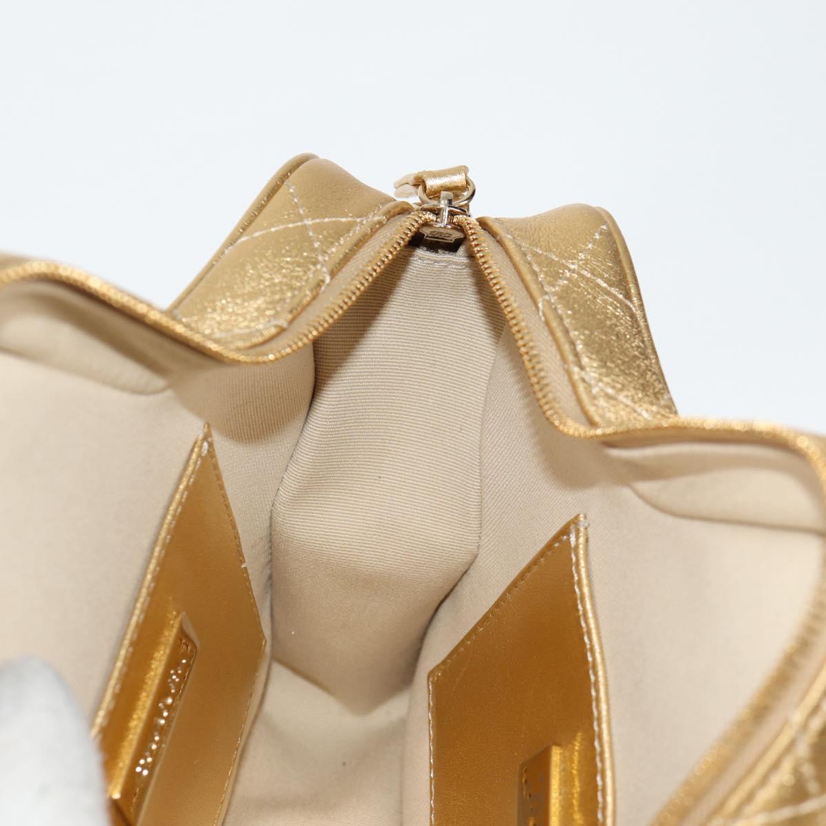 Chanel Matelasse Chain Shoulder Bag Leather Gold Cc