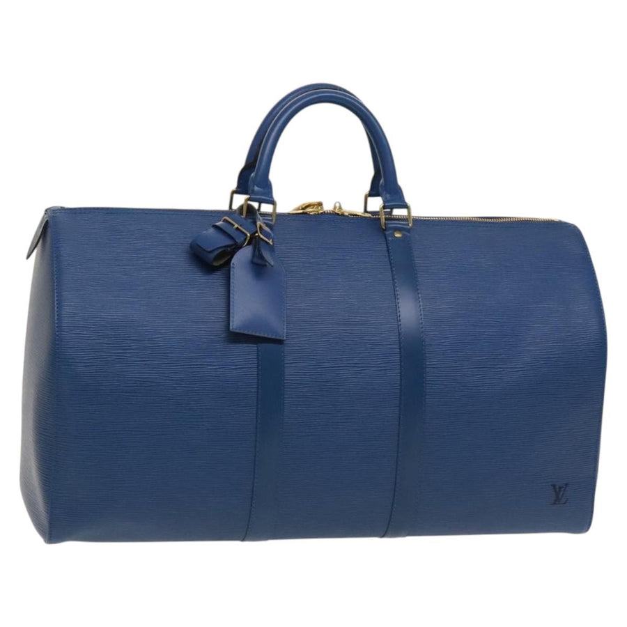Louis Vuitton Epi Keepall 50 Boston Bag Blue M42965 Lv