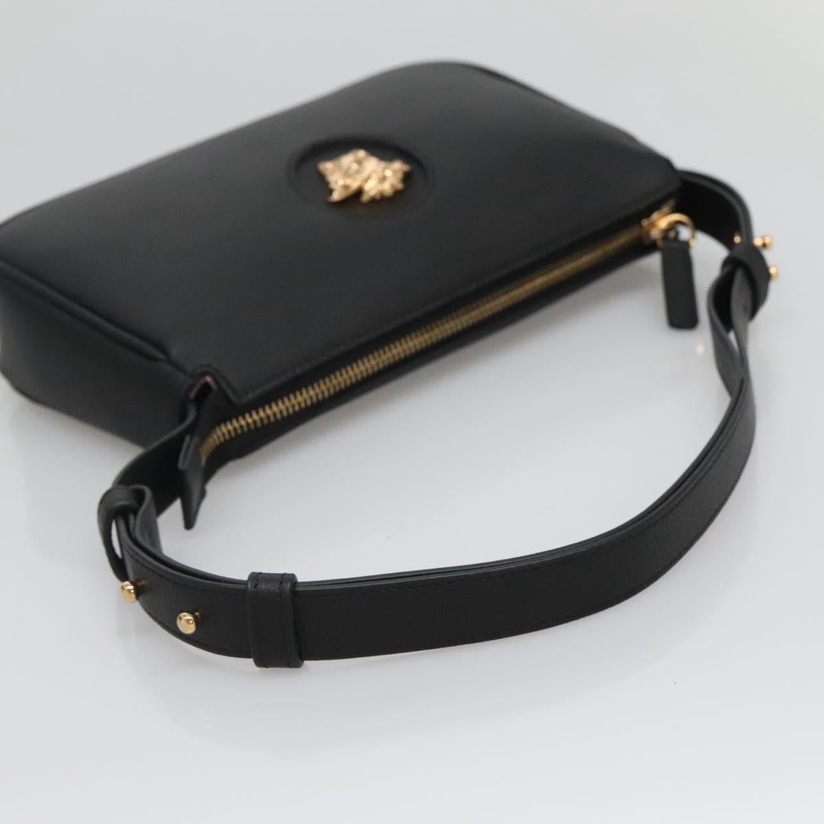 Versace Shoulder Bag Leather Black Gold