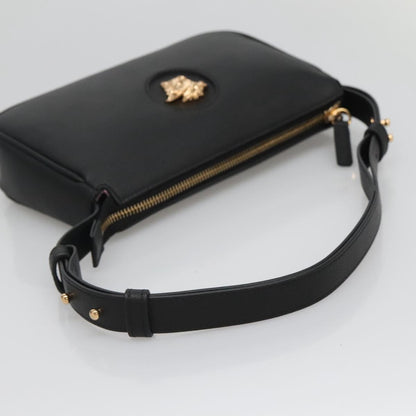 Versace Shoulder Bag Leather Black Gold
