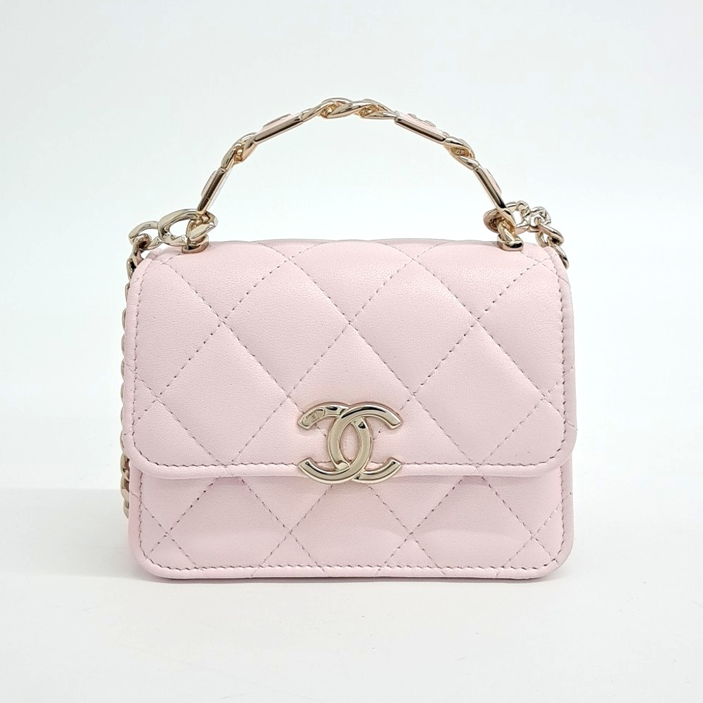 Chanel Lambskin Coco Top Handle Mini Chain Cross Bag Ap2758 (10118555)