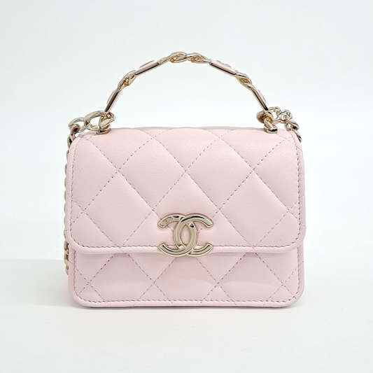 Chanel Lambskin Coco Top Handle Mini Chain Cross Bag Ap2758 (10118555)