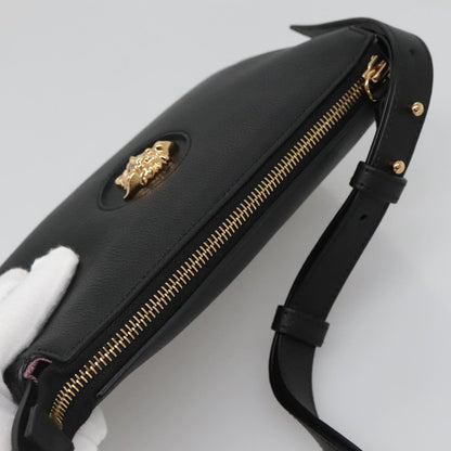 Versace Shoulder Bag Leather Black Gold