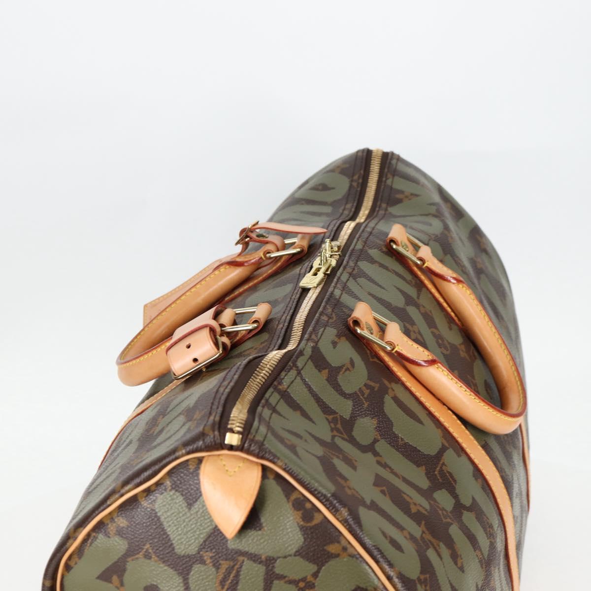 Louis Vuitton Monogram Graffiti Keepall 50 Boston Bag Khaki M92196