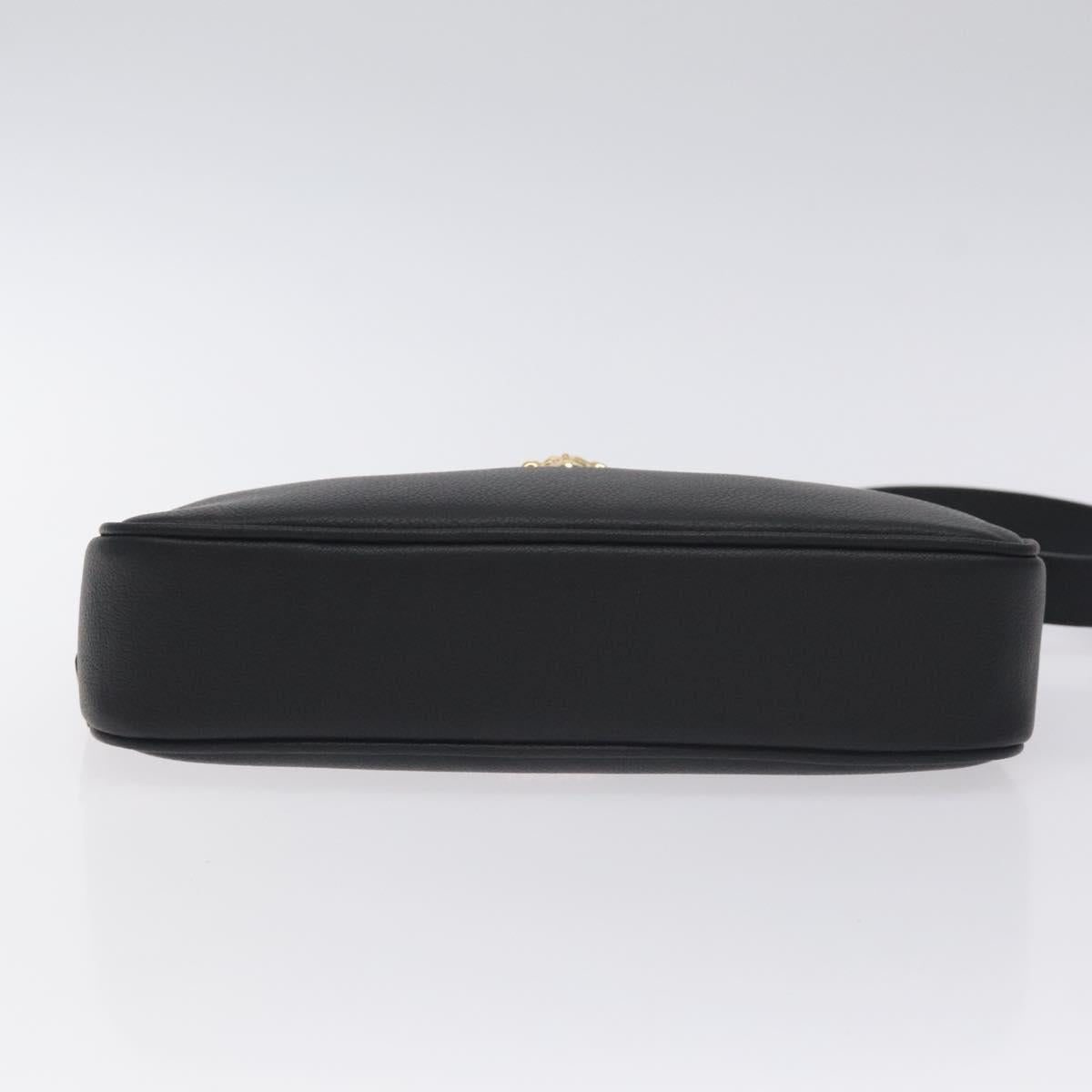 Versace Shoulder Bag Leather Black Gold